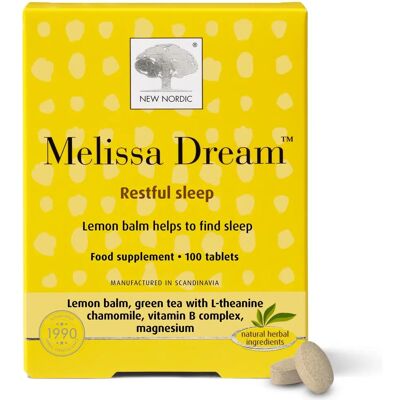 New Nordic Melissa Dream - 100 Tablets - Sleep & Focus Support New Nordic Melissa Dream - 100 Tablets - Sleep & Focus Support