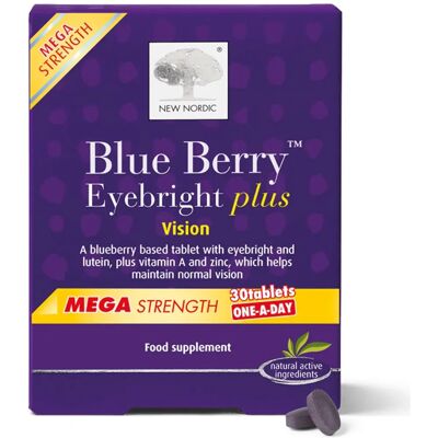 New Nordic Mega Strength Blueberry Eyebright Plus - 30 Tablets New Nordic Mega Strength Blueberry Eyebright Plus - 30 Tablets