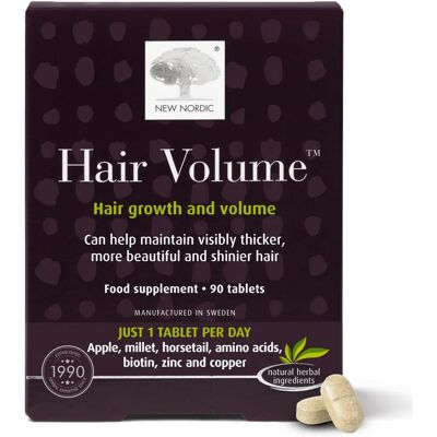 New Nordic Hair Volume - 90 Tablets - Supports Hair Growth & Thickness New Nordic Hair Volume - 90 Tablets - Supports Hair Growth & Thickness