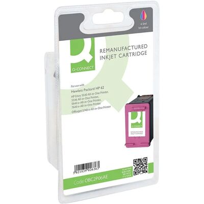Q-Connect - HP 62 - 3 Colour - 4.5ml Inkjet Cartridge Q-Connect - HP 62 - 3 Colour - 4.5ml Inkjet Cartridge