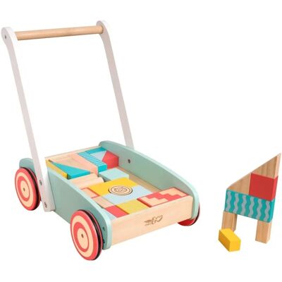 Owl & Fox Wooden Baby Walker - Wooden Walker with Bricks Owl & Fox Wooden Baby Walker - Wooden Walker with Bricks