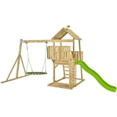 Aire de jeux en bois TP Toys Kingswood - Toboggan, Balancelle, Nid d’oiseau - Publicité Aire de jeux en bois TP Toys Kingswood - Toboggan, Balancelle, Nid d’oiseau - Publicité