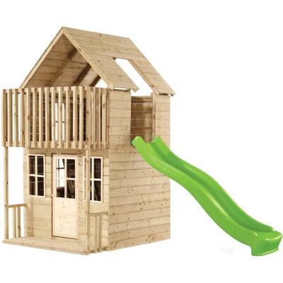 Maisonnette en bois Skye à deux étages de TP Toys - Maison pour enfants avec toboggan ondulé - Publicité Maisonnette en bois Skye à deux étages de TP Toys - Maison pour enfants avec toboggan ondulé - Publicité