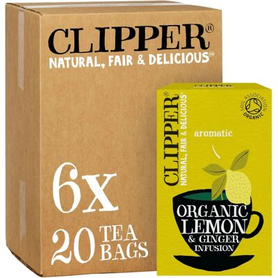 Clipper Organic Lemon & Ginger Tea - 20 Bags Clipper Organic Lemon & Ginger Tea - 20 Bags