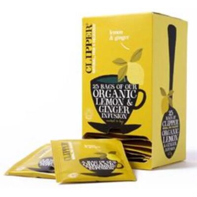 Clipper Organic Lemon Ginger Infusion - 25 Envelopes Clipper Organic Lemon Ginger Infusion - 25 Envelopes