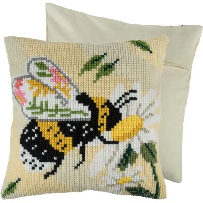 Trimits Floral Bee Cross Stitch Cushion Kit - Home Decor Trimits Floral Bee Cross Stitch Cushion Kit - Home Decor