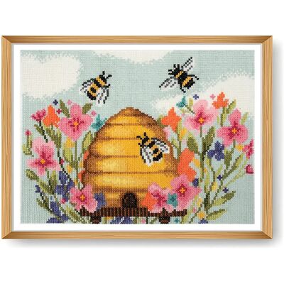 Trimits Cross Stitch Kit - Modern Beehive (Large) - Cross Stitch Kit Trimits Cross Stitch Kit - Modern Beehive (Large) - Cross Stitch Kit