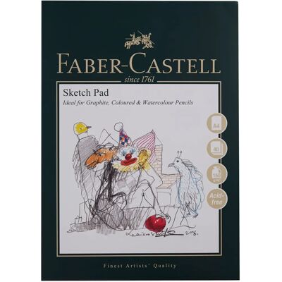 Faber Castell A4 Sketch Pad - 40 Sheets, 160gsm, White Faber Castell A4 Sketch Pad - 40 Sheets, 160gsm, White