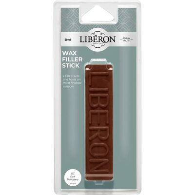 Stick de pâte à cire Dark Mahogany Liberon - Répare fissures & trous - Publicité Stick de pâte à cire Dark Mahogany Liberon - Répare fissures & trous - Publicité