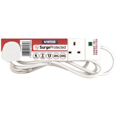 Status - 4-Way Surge Protector - Neon Indicator - Extension Socket - Extension Socket Status - 4-Way Surge Protector - Neon Indicator - Extension Socket - Extension Socket