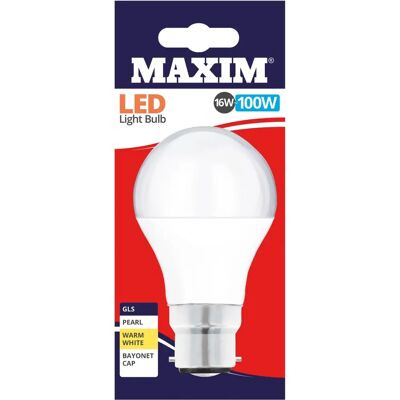 Status Maxim LED GLS Bayonet Cap 16W - LED Bulb Status Maxim LED GLS Bayonet Cap 16W - LED Bulb