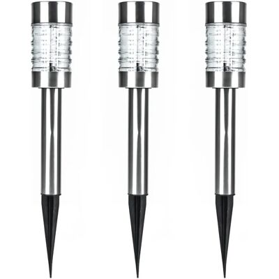 STATUS Nundle Outdoor Garden Solar Light - Waterproof Stainless Steel, 3 Pack of 6 cm LED Bollard Lights STATUS Nundle Outdoor Garden Solar Light - Waterproof Stainless Steel, 3 Pack of 6 cm LED Bollard Lights