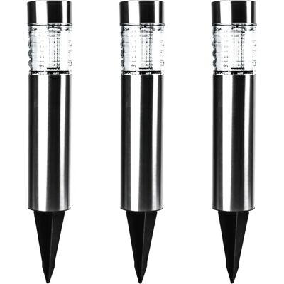 Status Solar White Garden Light 3 Pack - Outdoor Waterproof LED Bollard Stake Light Status Solar White Garden Light 3 Pack - Outdoor Waterproof LED Bollard Stake Light