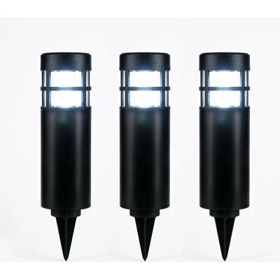 STATUS Coolah Outdoor Garden Solar Light - 3-Pack White LED Bollard Stake - Waterproof STATUS Coolah Outdoor Garden Solar Light - 3-Pack White LED Bollard Stake - Waterproof