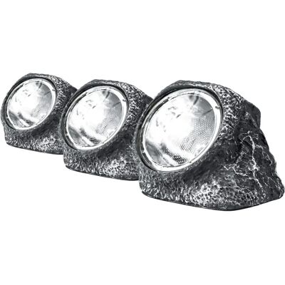 Status Augusta Solar Rock Lights - 3 Pack Garden Decor Status Augusta Solar Rock Lights - 3 Pack Garden Decor