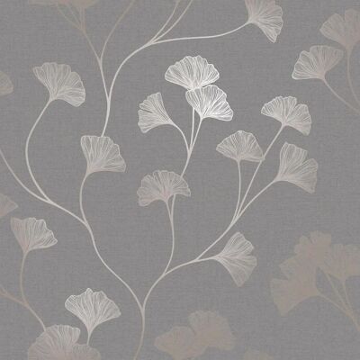 Holden Decor Ginkgo Grey/Rose Gold Wallpaper - Wallpaper Holden Decor Ginkgo Grey/Rose Gold Wallpaper - Wallpaper