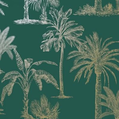 Holden Decor Teal Gold Tropical Wallpaper - Wallpaper Holden Decor Teal Gold Tropical Wallpaper - Wallpaper