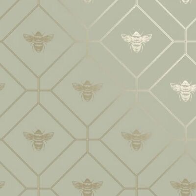 Papier Peint Abeille Nid d'abeille Vert Holden Decor - Papier peint - Publicité Papier Peint Abeille Nid d'abeille Vert Holden Decor - Papier peint - Publicité