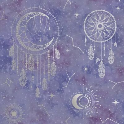 Holden Decor Dreamcatcher Purple Silver Wallpaper - Wallpaper Holden Decor Dreamcatcher Purple Silver Wallpaper - Wallpaper