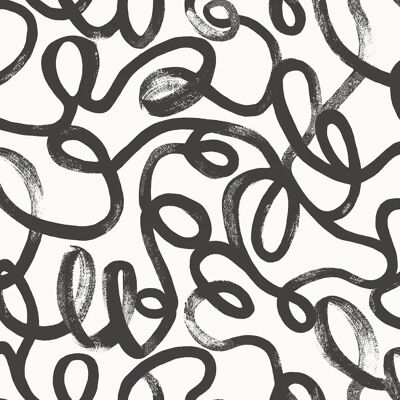 Papier Peint Squiggle Holden Decor Noir Blanc - Papier - Publicité Papier Peint Squiggle Holden Decor Noir Blanc - Papier - Publicité