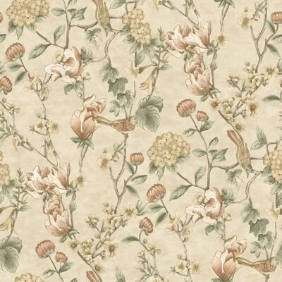 Holden Decor Model 13600 Cream Floral Bird Trail Wallpaper - Wallpaper Holden Decor Model 13600 Cream Floral Bird Trail Wallpaper - Wallpaper