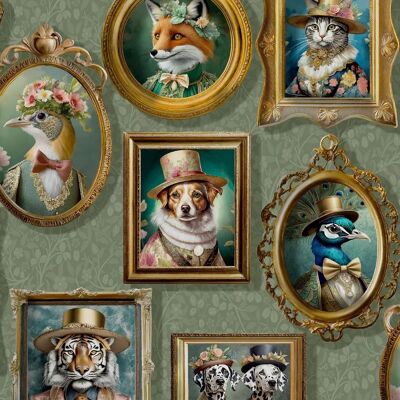 Holden Decor Vert Sauge Animaux Royaux Papier Peint - Papier peint - Publicité Holden Decor Vert Sauge Animaux Royaux Papier Peint - Papier peint - Publicité