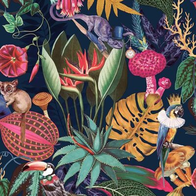 Holden Decor Wonderland Tropical Wallpaper Navy Blue - Papier peint - Publicité Holden Decor Wonderland Tropical Wallpaper Navy Blue - Papier peint - Publicité
