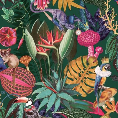 Holden Decor Wonderland Papier Peint Tropical - Vert Émeraude - Papier - Publicité Holden Decor Wonderland Papier Peint Tropical - Vert Émeraude - Papier - Publicité