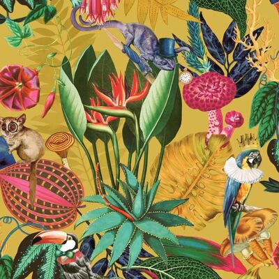 Holden Decor Wonderland Tropical Wallpaper Ochre - Exotical Design - 10m x 0.53m Holden Decor Wonderland Tropical Wallpaper Ochre - Exotical Design - 10m x 0.53m