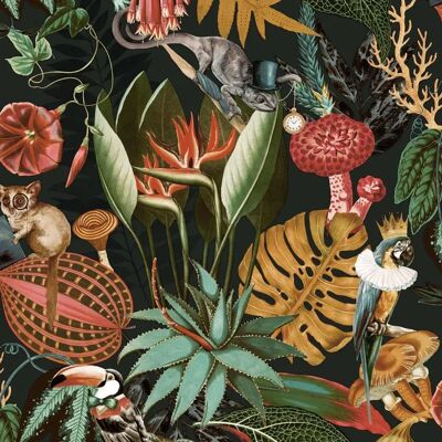 Papier peint exotique Wonderland Jungle de Holden Decor - Rouleau complet - Publicité Papier peint exotique Wonderland Jungle de Holden Decor - Rouleau complet - Publicité