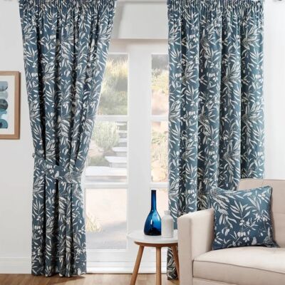Sundour Aviary Pencil Pleat Curtains - Blue - 117cm Width x 137cm Drop - Curtains Sundour Aviary Pencil Pleat Curtains - Blue - 117cm Width x 137cm Drop - Curtains