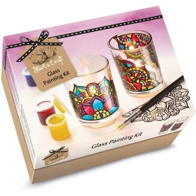 Kit de Démarrage pour Peinture sur Verre de House of Crafts - 2 Bougeoirs Kit de Démarrage pour Peinture sur Verre de House of Crafts - 2 Bougeoirs