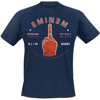 Eminem Detroit Finger Blå T-shirt - Officiell Eminem Detroit Finger Blå T-shirt - Officiell