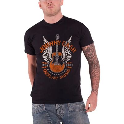 Johnny Cash Outlaw T-shirt - Unisex - Svart - S Johnny Cash Outlaw T-shirt - Unisex - Svart - S