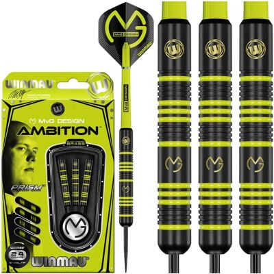 Winmau Michael Van Gerwen MvG Ambition Laiton 24g - Jeu de Fléchettes - Publicité Winmau Michael Van Gerwen MvG Ambition Laiton 24g - Jeu de Fléchettes - Publicité