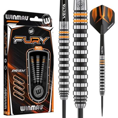 Winmau Fury Tungsten Darts - 22g, Zwart & Zilver Winmau Fury Tungsten Darts - 22g, Zwart & Zilver
