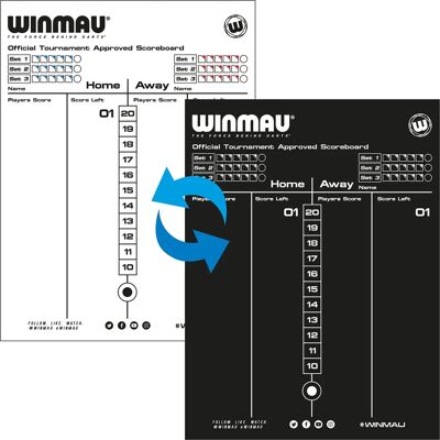 WINMAU Dartscheibe - Doppelseite Whiteboard & Kreidetafel - Turnierqualität WINMAU Dartscheibe - Doppelseite Whiteboard & Kreidetafel - Turnierqualität