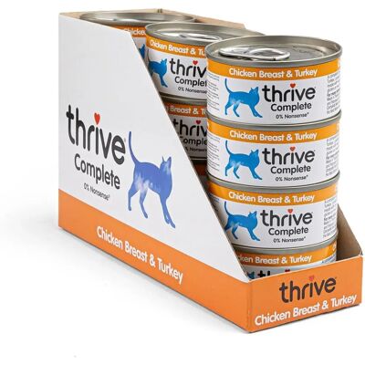 Thrive Chicken & Turkey Cat Food - 12 x 75g Cans Thrive Chicken & Turkey Cat Food - 12 x 75g Cans