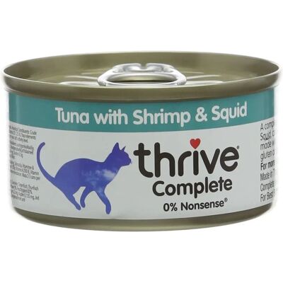 Thrive Thrive Complete Thon, Crevettes et Calmar pour Chats Adultes - 75g Thrive Thrive Complete Thon, Crevettes et Calmar pour Chats Adultes - 75g