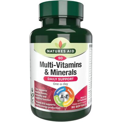 Natures Aid Multi-Vitamins & Minerals (with Iron) - Supports Healthy Skin, Bones, and Energy Natures Aid Multi-Vitamins & Minerals (with Iron) - Supports Healthy Skin, Bones, and Energy