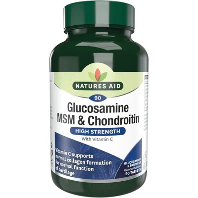 Natures Aid Glucosamine 500mg MSM 500mg + Chondroitin 100mg - Dietary Supplement Natures Aid Glucosamine 500mg MSM 500mg + Chondroitin 100mg - Dietary Supplement