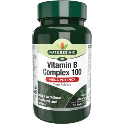 Natures Aid Vitamin B Complex 100 - High Potency, Time Release, Vegan Natures Aid Vitamin B Complex 100 - High Potency, Time Release, Vegan