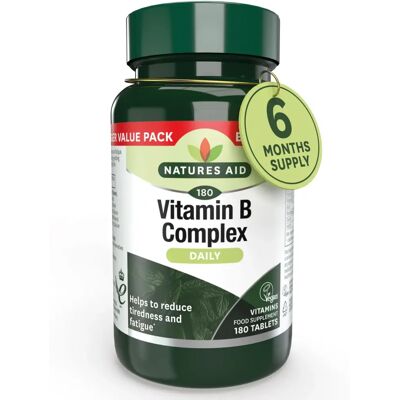 Natures Aid Vitamin B Complex - 180 Tablets - Complete B1 B2 B3 Natures Aid Vitamin B Complex - 180 Tablets - Complete B1 B2 B3