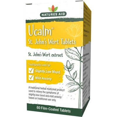 Natures Aid Ucalm St John`s Wort - 60 Film-Coated Tablets Natures Aid Ucalm St John`s Wort - 60 Film-Coated Tablets
