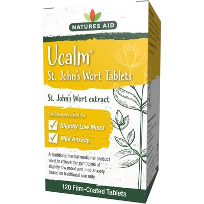 Natures Aid Ucalm St John`s Wort - 120 Tablets - Herbal Supplement Natures Aid Ucalm St John`s Wort - 120 Tablets - Herbal Supplement