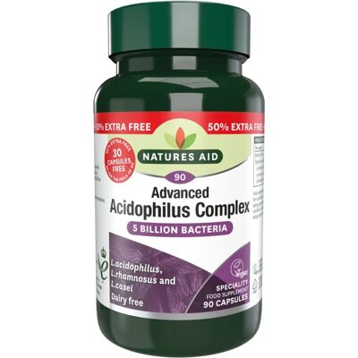 Natures Aid Acidophilus Complex 5 Billion - 50% Extra Fill 90 Caps Natures Aid Acidophilus Complex 5 Billion - 50% Extra Fill 90 Caps