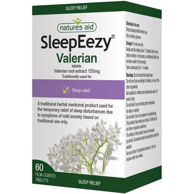 Natures Aid SleepEezy Valerian 150mg Tablets - Sleep Aid Natures Aid SleepEezy Valerian 150mg Tablets - Sleep Aid