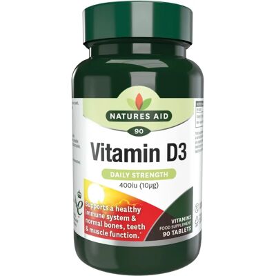 Natures Aid Vitamin D3 400iu - 90 Tablets Natures Aid Vitamin D3 400iu - 90 Tablets