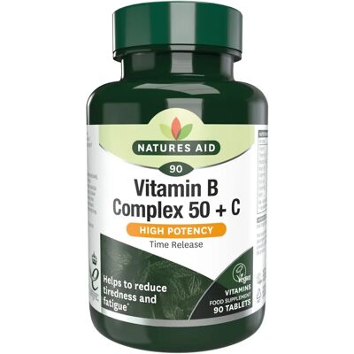 Natures Aid Vitamin B Complex High Potency + C - 90 Tablets Natures Aid Vitamin B Complex High Potency + C - 90 Tablets
