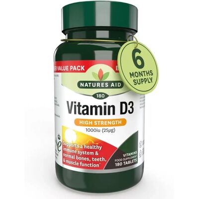 Natures Aid Vitamin D3 1000iu - Bone & Immune Support Natures Aid Vitamin D3 1000iu - Bone & Immune Support